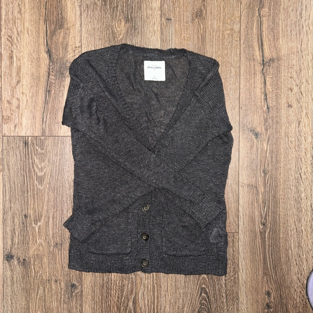 Vintage Abercrombie & Fitch Charcoal Cardigan - Picture 4 of 15